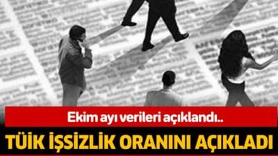 Türkiye'de işsizlik oranı, ekimde bir önceki aya göre 0,1 puan