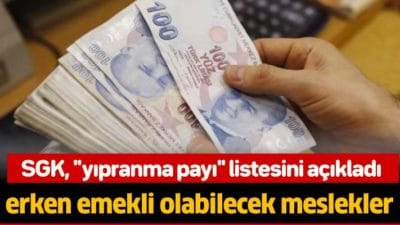 SGK, "yıpranma payı" sebebiyle erken emekli olabilecek mesleklerin yer aldığı