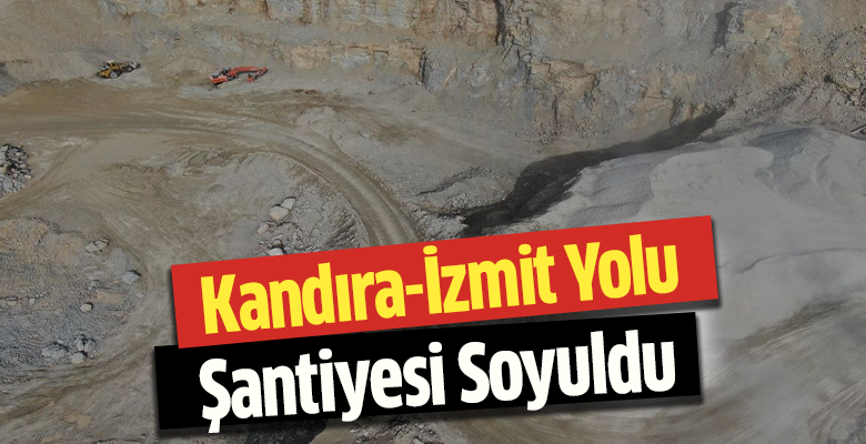 İzmit Kandıra karayolunu yapım ihalesini üstlenen firmaya ait inşaat malzemeleri