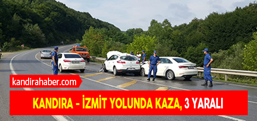 İzmit-Kandıra yolu Çubuklu Osmaniye mevkiinde iki otomobilin çarpışması sonucu meydana