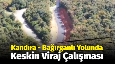 Kandıra Belediyesi ve Kocaeli Büyükşehir Belediyesi ekipleri, Kandıra Bağırganlı Yolu'nda,
