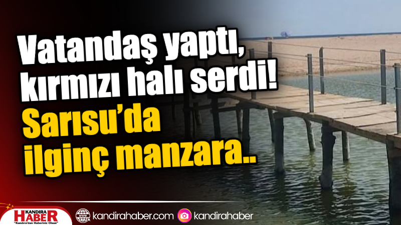 Kandıra Sarısu’da yıllardır kullanılan ve plastikten yapılmış yüzer köprü aşınıp