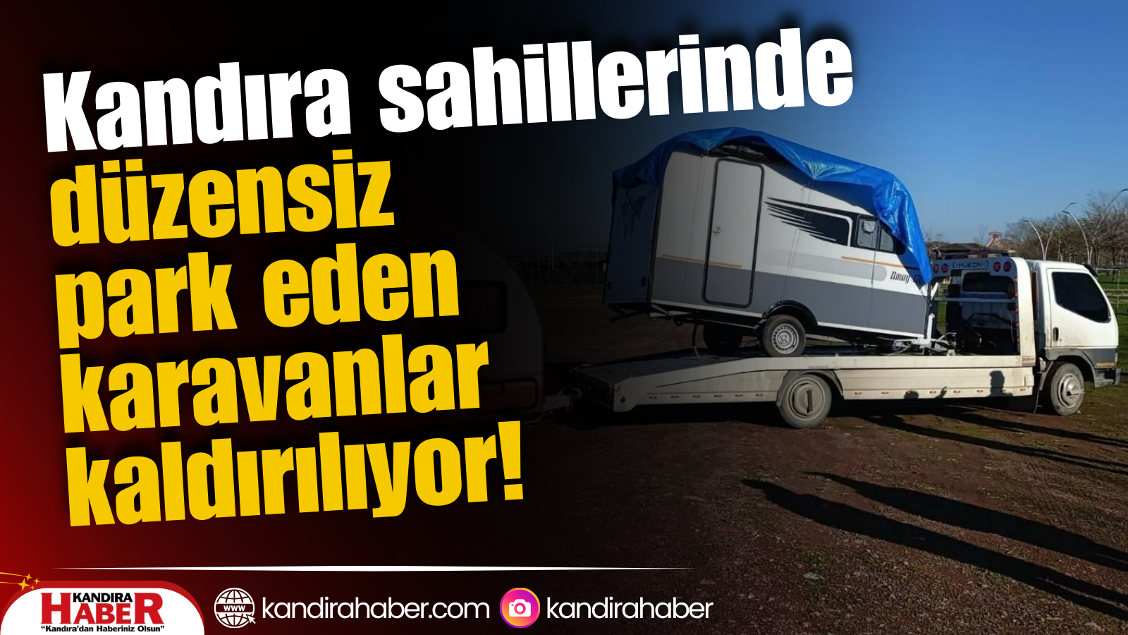 Kandıra sahillerinde karavan park alanları dışında düzensiz şekilde park edilen