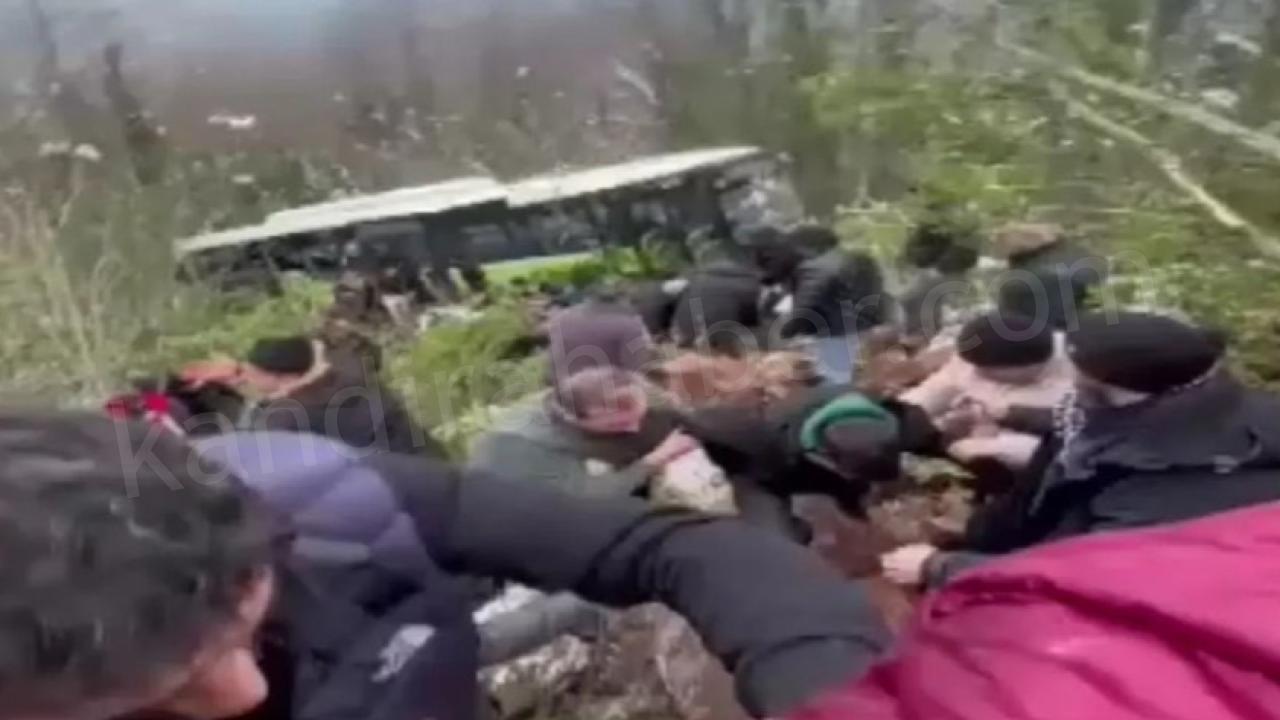 Kocaeli’nin önemli turizm merkezlerinden Kartepe zirve yolunda bugün öğle saatlerinde