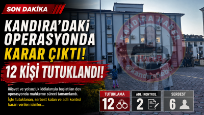 Kandıra kamuoyunun günlerdir yakından takip ettiği, rüşvet ve yolsuzluk iddialarıyla