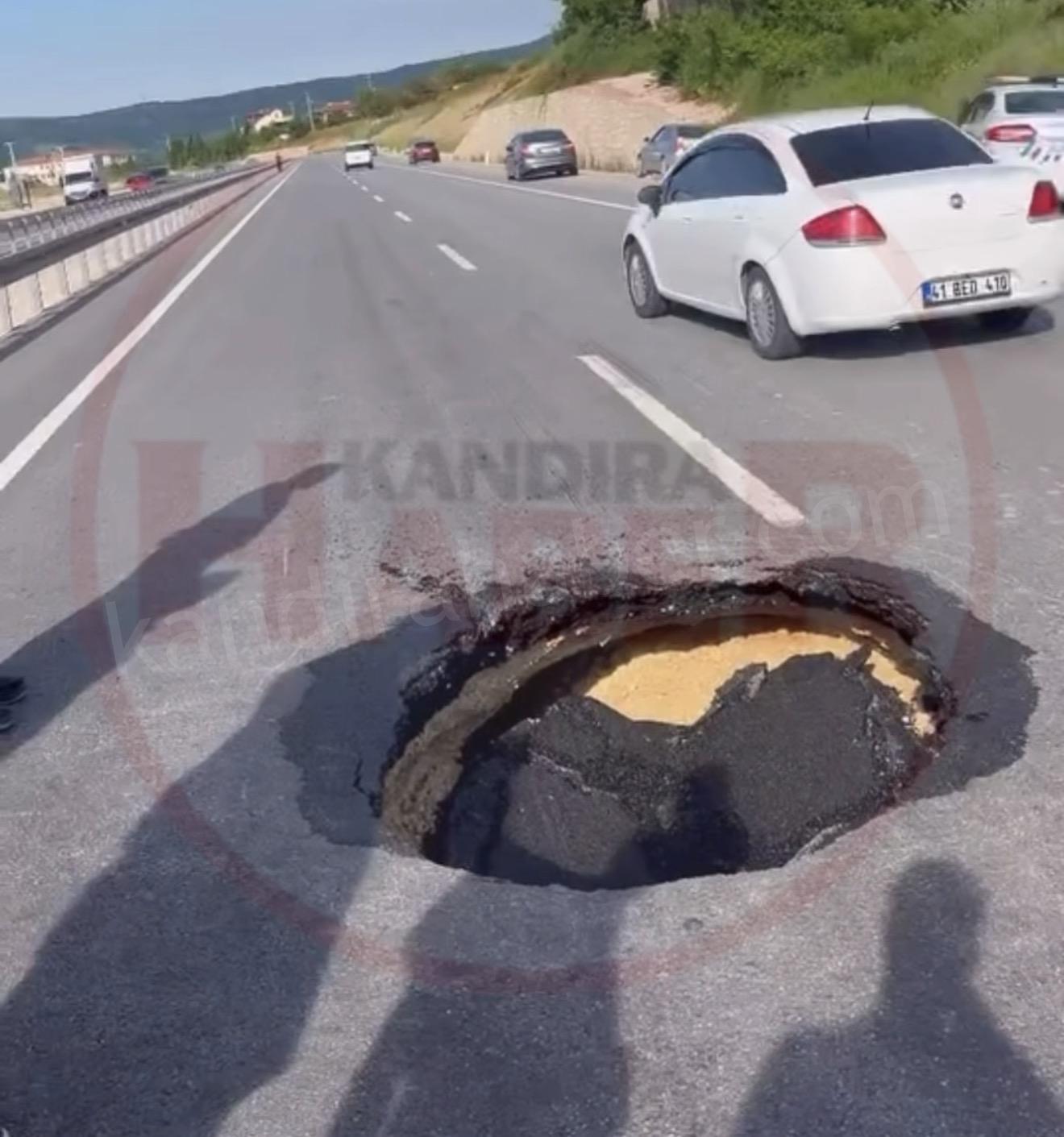 Kandıra-İzmit Duble Yolunda Çökme Meydana Geldi