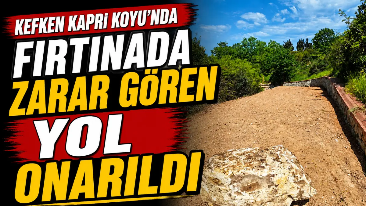 Kefken Kapri Koyu’nda fırtına nedeniyle zarar gören yol, Kocaeli Büyükşehir