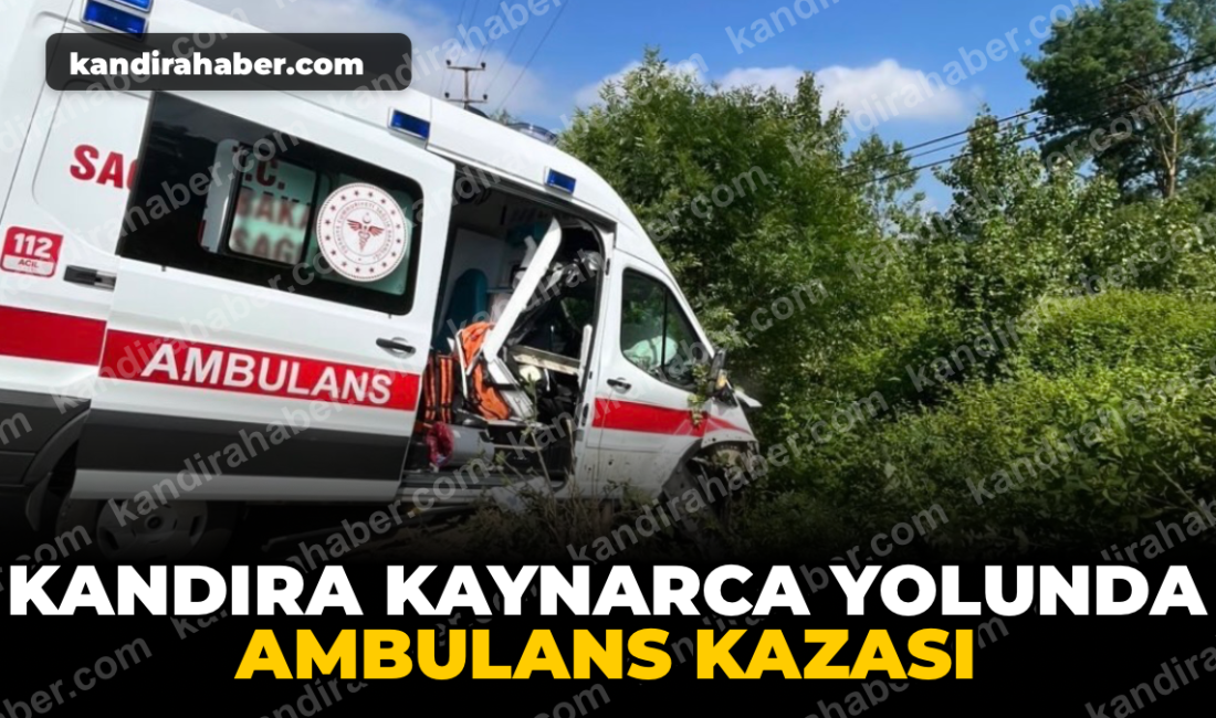 Kandıra Kaynarca yolu Balcı Altı mevkiinde kontrolden çıkan ambulans kaza