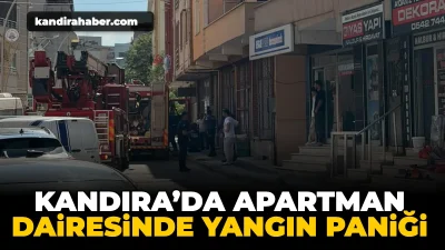 Kandıra Çarşı Mahallesi'nde bir apartman dairesinin mutfak bölümünde çıkan yangın