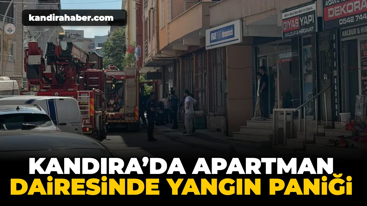 Kandıra Çarşı Mahallesi'nde bir apartman dairesinin mutfak bölümünde çıkan yangın