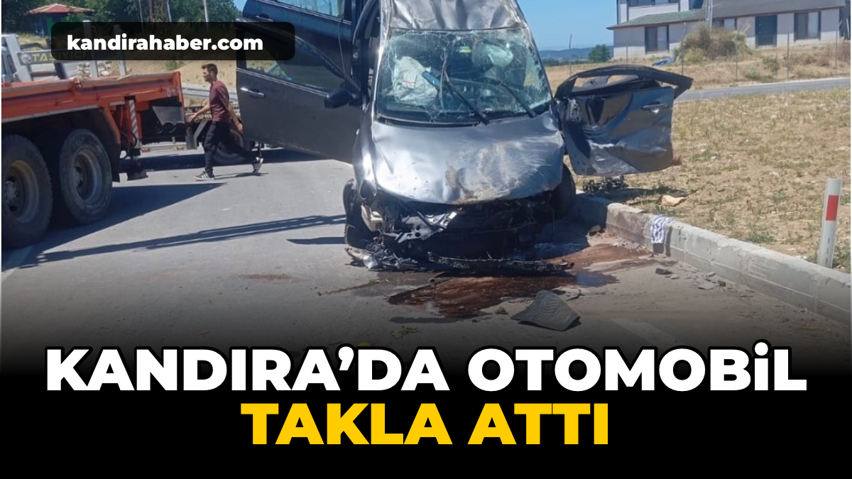 Kandıra'nın Sarnıçlar-Karagöllü sapağında meydana gelen tek taraflı trafik kazasında araç