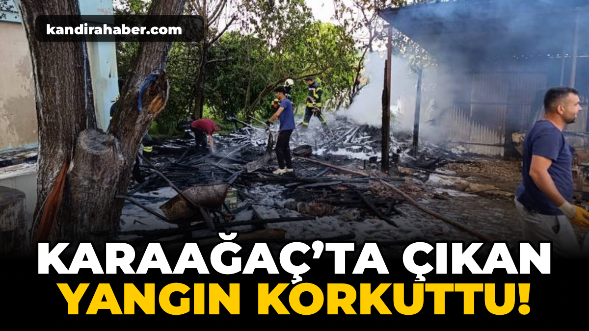 Karaağaç Mahallesi’nde Üzeyir Tav’a ait müştemilatta çıkan yangın, ekiplerin hızlı