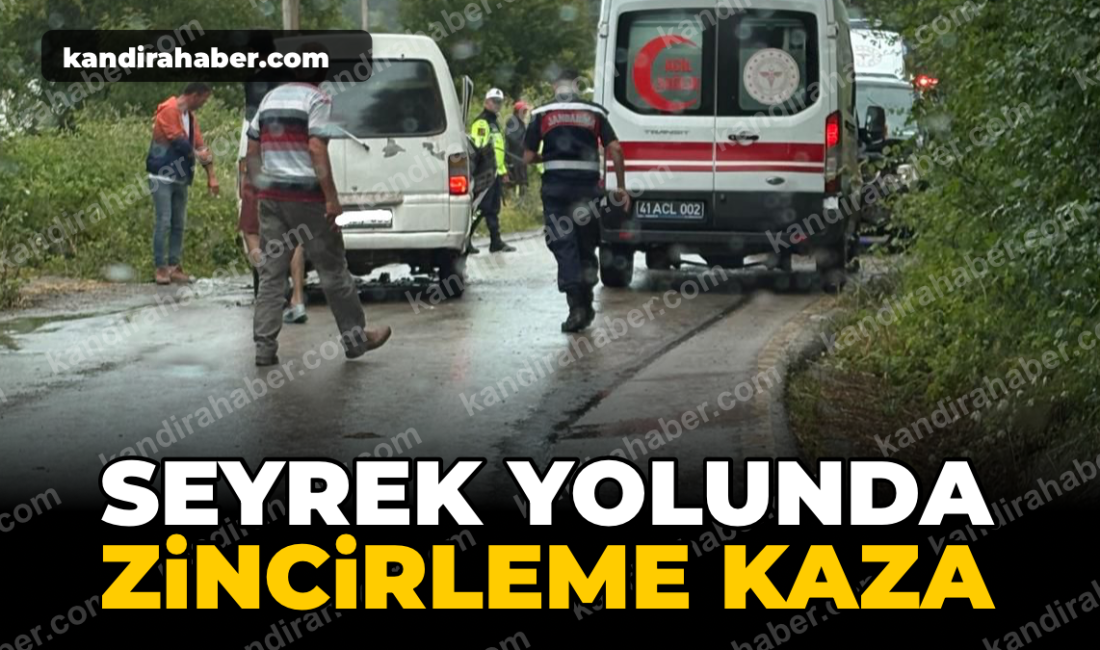 Kandıra Seyrek Sahili yolu üzerinde meydana gelen zincirleme trafik kazasında