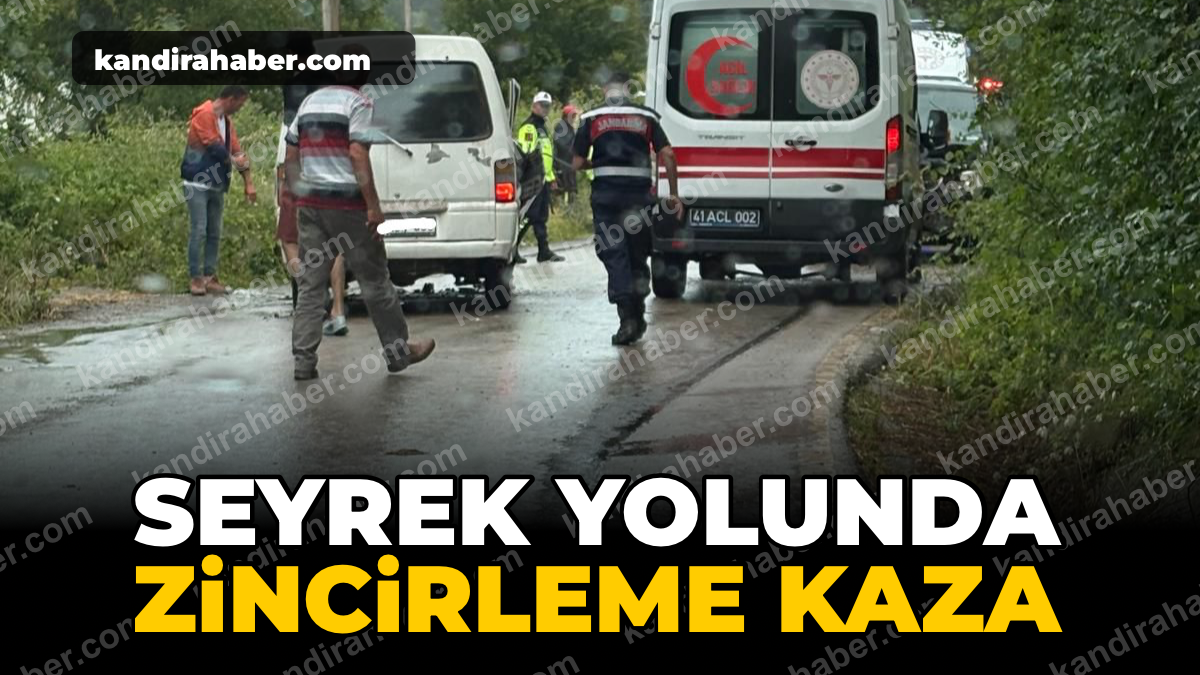 Kandıra Seyrek Sahili yolu üzerinde meydana gelen zincirleme trafik kazasında