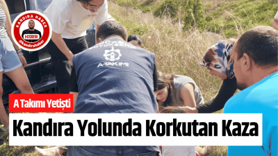 Kandıra yolunda bariyerlere çarparak takla atan otomobilde bulunan anne ve