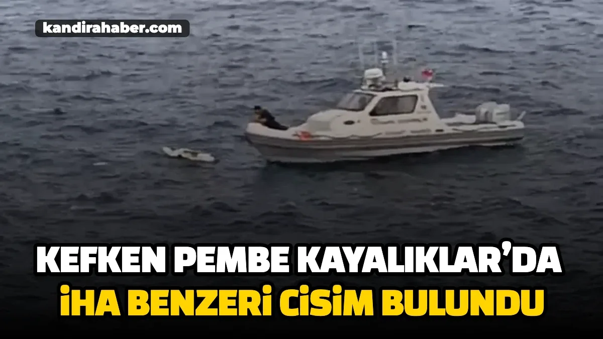 Kandıra'nın Kefken Pembe Kayalıklar bölgesinde deniz kıyısında İHA benzeri bir
