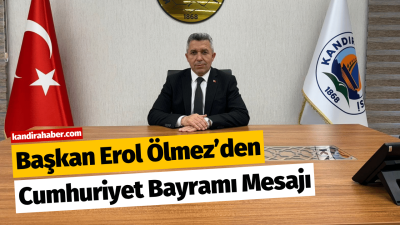 Başkan Erol Ölmez’den 29 Ekim Cumhuriyet Bayramı Mesajı Kandıra Belediye Başkanı Erol Ölmez, Cumhuriyet’in ilanının 103. yıl dönümü