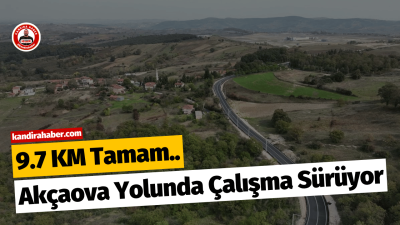 Kandıra Akçaova Grup Yolu’nda toplam 19 kilometrelik yenileme çalışmasının 9,7