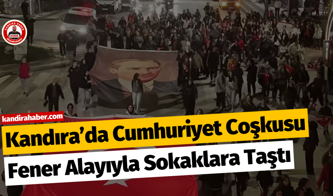 Kandıra’da Cumhuriyet Coşkusu Fener Alayıyla Sokaklara Taştı Cumhuriyet’in 103. yıl dönümü Kandıra’da düzenlenen Fener Alayı yürüyüşüyle kutlandı.